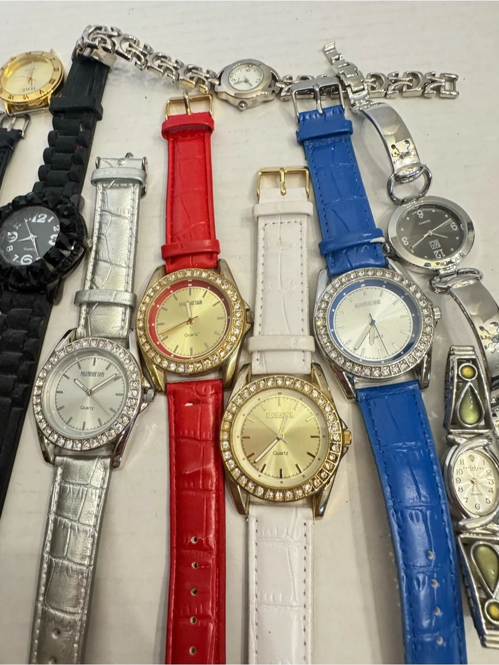 Jewelry Watch Lot 12pc Quartz Mixed Brands Vintage Modern Parts/Repair Untested